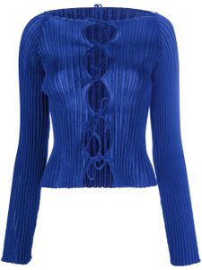 A. ROEGE HOVE cardigan en maille Emma à design nervuré - Bleu