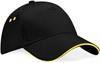 Beechfield CB15C Ultimate 5 Panel Cap - Sandwich Peak - Black/Yellow - One Size