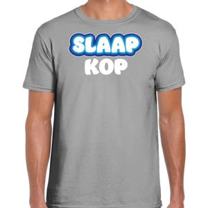 Verkleed T-shirt voor heren - slaapkop - grijs - carnaval/foute party