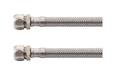 Riko Flexibele aansluitslang 10mm knel x 15mm knel 30 cm RVS