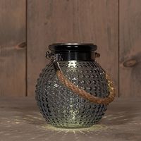Solar lantaarn glas - grijs - bubbel structuur - 10 x 12 cm - thumbnail
