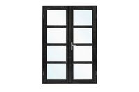 Dubbele deurmodule modern zwart gespoten- - Hout- Tuindeco