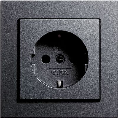 Stopcontact met randaarde antraciet Gira E2