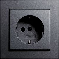 Stopcontact met randaarde antraciet Gira E2