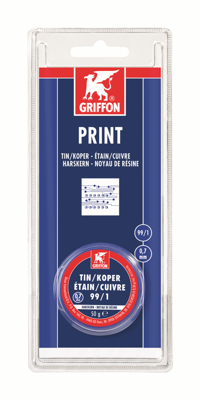 Griffon Print Draadsoldeer Tin/Koper 99/1 Harskern | Ø 0.7 mm Blister | 50 g - 6312699