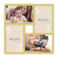 Multi fotolijst met metalen frame goud met 4 lijstjes geschikt voor een foto van 10 x 15 cm - Fotolijsten - thumbnail