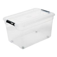 5Five opberg kist met deksel - Box - 52 liter - 58 x 39 x 34 cm - kunststof - transparant