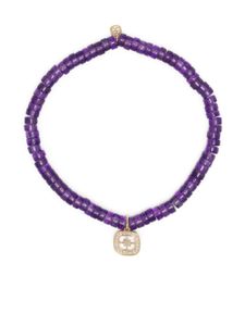 Sydney Evan bracelet en or 14ct serti d'améthyste et cristaux - Violet