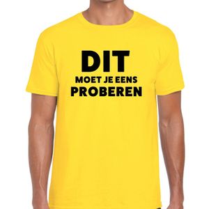 Dit moet je eens proberen beurs/evenementen t-shirt geel heren