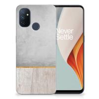OnePlus Nord N100 | Bumper Hoesje | Wood Concrete OnePlus Nord N100 | Bumper Hoesje | Wood Concrete