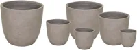 Mega Collections Bloempot Egg - Clayfibre - Ø45 x H43 cm - (Sand) Bruin