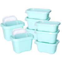 Vershoudbakjes nestbaar - 2x - 5 delig - BPA vrij - meal prep - diverse maten - mintgroen