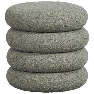 Leen Bakker - Poef Arnedo - 39xØ39 Cm - Stof - Groen