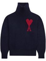 AMI Paris pull en laine à logo Ami de Coeur - Bleu - thumbnail