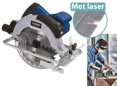 Hyundai cirkelzaag 1.200 W - met laser - Inclusief zaagblad 185 mm voor hout