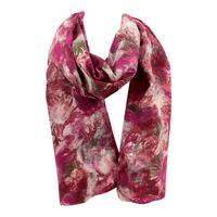 Sjaal van Merino Vilt Katoenprint - Fuchsia