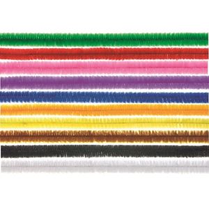 Chenilledraad - 10x - regenboog mix - 50 cm - hobby/knutsel materialen
