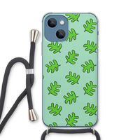Groene blaadjes: iPhone 13 Transparant Hoesje met koord