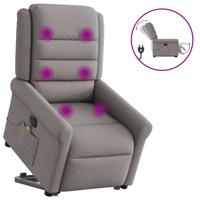 Sta-op-massagestoel elektrisch verstelbaar stof taupe