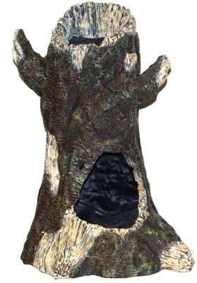 Polyresin ornament boomstronk hoog met gat 25x25x36 cm - Gebr de boon