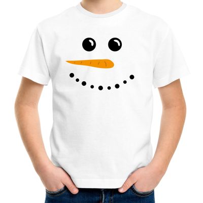 Sneeuwpop Kerst t-shirt wit voor kinderen Sneeuwpop Kerst t-shirt wit voor kinderen