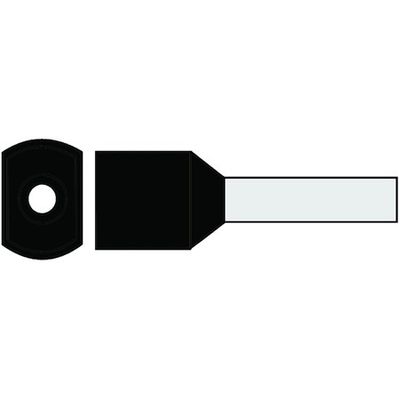Geïsoleerde TwinAdereindhuls 1,5qmm Zwart penlengte = 8mm