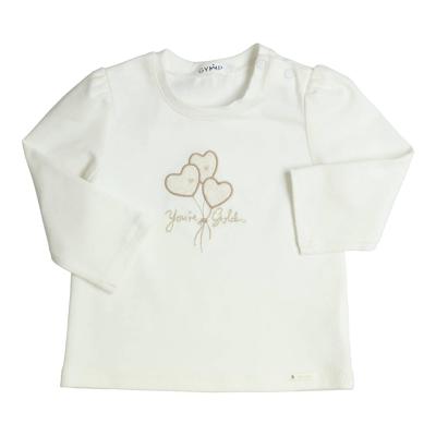 Gymp creme tshirtje met hartjes