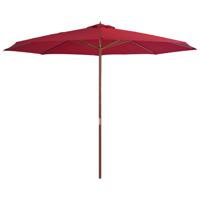 VidaXL Parasol met houten paal 350 cm bordeauxrood