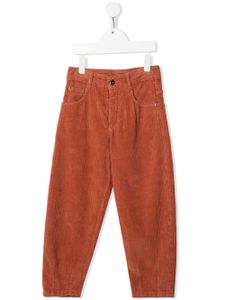 Brunello Cucinelli Kids jean cigarette en velours côtelé - Orange