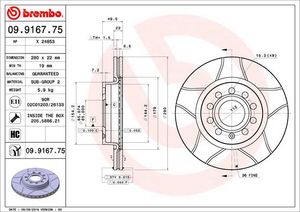 Remschijf BREMBO, Remschijftype: Gespleten: , u.a. für Seat, VW, Skoda, Audi