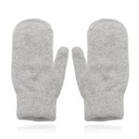 LGT JWLS Lichtgrijze Gebreide Dameswanten - Luxe Konijnenbont Look