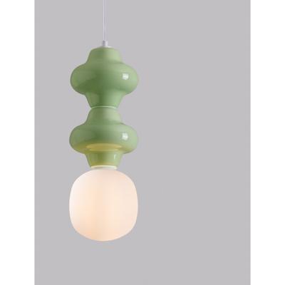 Lyora HanglampClio M lichtgroen keramiek met wit glas - 9009115