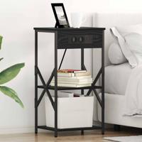 Nachtkastje 2 pcs Zwart Eiken 41 x 31 x 76 cm Bewerkt hout