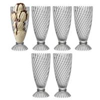 Alessandro ijscoupe Hawaii - 6x stuks - glas - kristal - 360 ml - 18 x 8 cm - ijs glazen