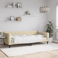 Slaapbank 90x200 cm stof crèmekleurig