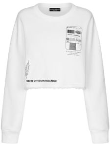 Dolce & Gabbana DGVIB3 logo-print cotton crop sweatshirt - Blanc