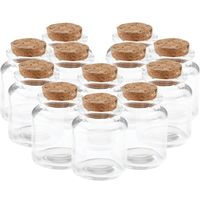 24x Mini glazen flesjes/potjes 5 x 6 met kurk dop