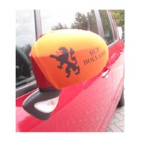 2 autospiegel hoesjes donker oranje   - - thumbnail