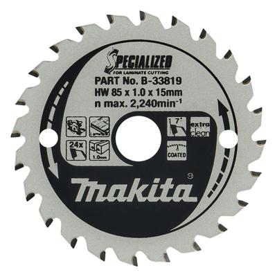 Makita Cirkelzaagblad voor Laminaat | Specialized: Gemelamineerd | Ø 85mm Asgat 15mm 24T - B-33819