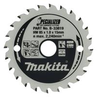 Makita Cirkelzaagblad voor Laminaat | Specialized: Gemelamineerd | Ø 85mm Asgat 15mm 24T - B-33819