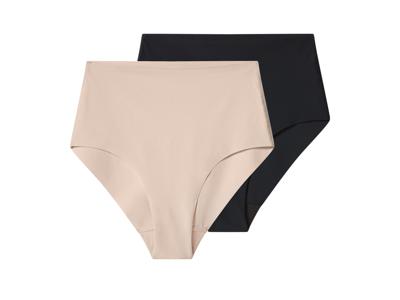 esmara Set van 2 dames onderbroeken (Zwart/beige, L (44/46))