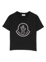 Moncler Enfant t-shirt en coton à logo brodé - Noir