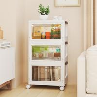 Opbergdoos met Deksel Opvouwbaar Dozen Opberging 3-delige set Kunststofdoos Stapelbaar Wit (75 L)