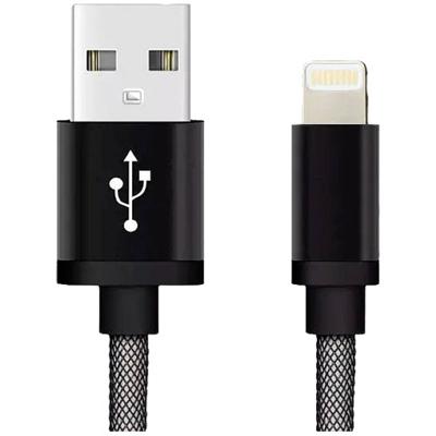 REEKIN CAB-011BL USB-kabel USB 2.0 USB-A stekker, Apple Lightning stekker 1.00 m Zwart