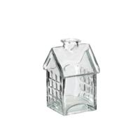 Ideas 4 Seasons Vaas glazen huisje 7x7,5xh12cm