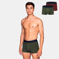 Bamigo Mason Slim Fit Korte Boxershorts Legergroen-Rood (2-pack) - thumbnail