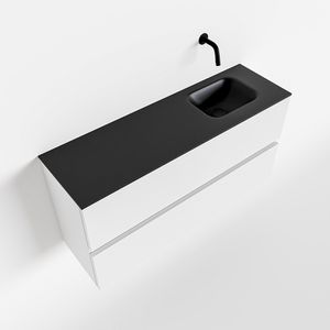 Toiletmeubel Mondiaz Ada | 100 cm | Meubelkleur Talc | Lex wastafel Urban Rechts | Zonder kraangat