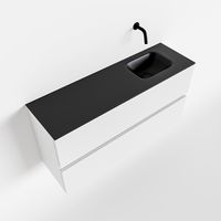 Toiletmeubel Mondiaz Ada | 100 cm | Meubelkleur Talc | Lex wastafel Urban Rechts | Zonder kraangat