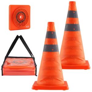 VEVOR veiligheidskegels verkeerskegels, verpakking van 2. Opvouwbare verkeerskegels, 245 x 245 mm bouwkegels met reflecterende kraag, waarschuwingskegels met opbergtas, verkeerscontrole, parkeerplaatsen