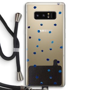 Blauwe stippen: Samsung Galaxy Note 8 Transparant Hoesje met koord